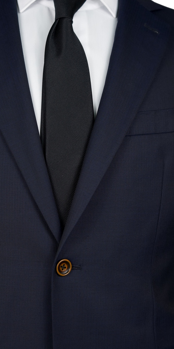 Midnight Blue Micro-Herringbone Wool Suit