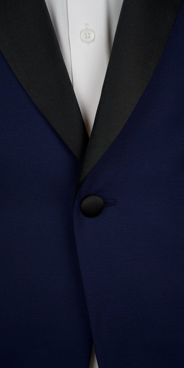 Navy Blue Dobby Shawl Tux