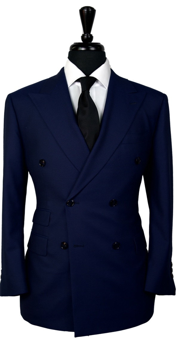 Navy Blue Dobby Wool Suit
