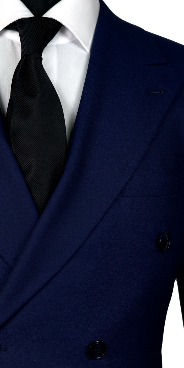 Navy Blue Dobby Wool Suit