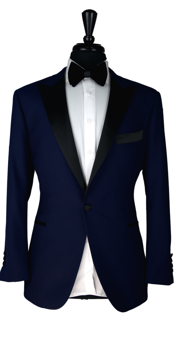 Blue Dobby Wool Tuxedo