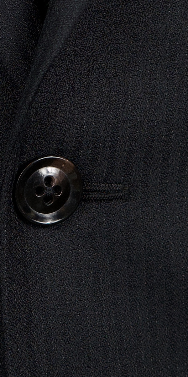 Black on Black Stripe Wool Suit