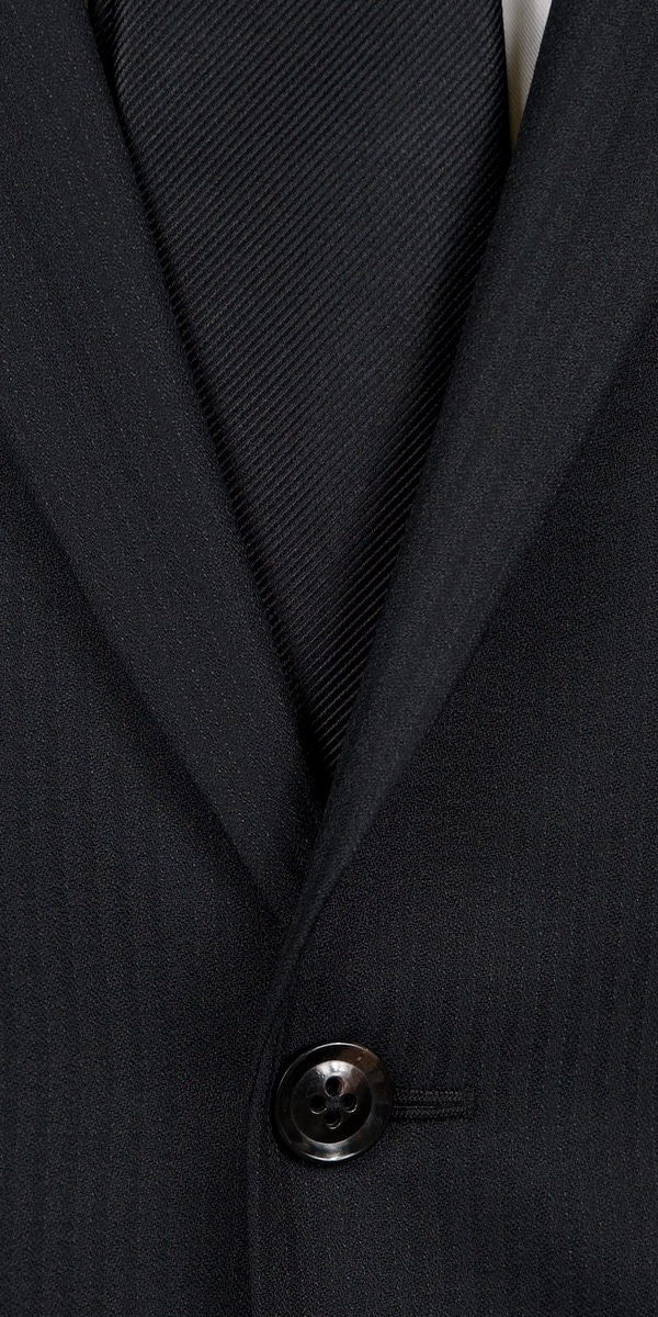 Black on Black Stripe Wool Suit