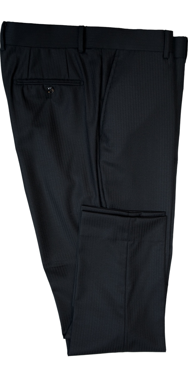 Black on Black Stripe Wool Suit