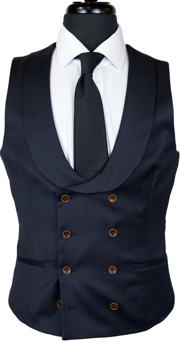 Dark Blue Shine Wool Suit