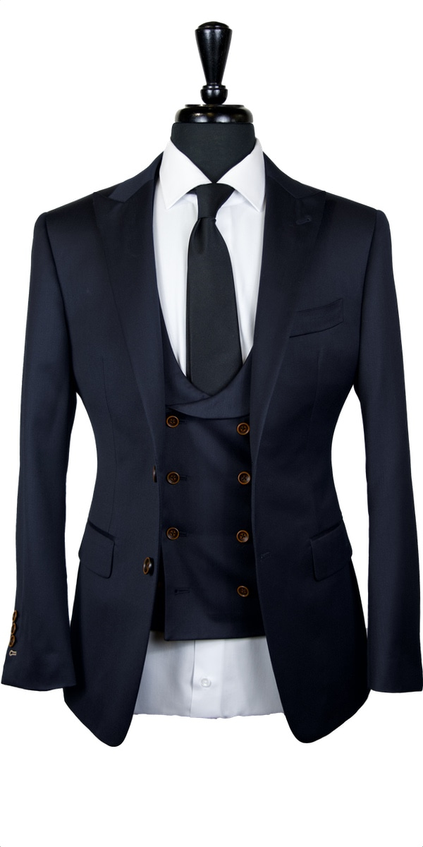 Dark Blue Shine Wool Suit