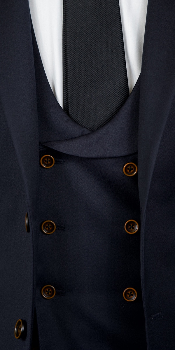 Dark Blue Shine Wool Suit