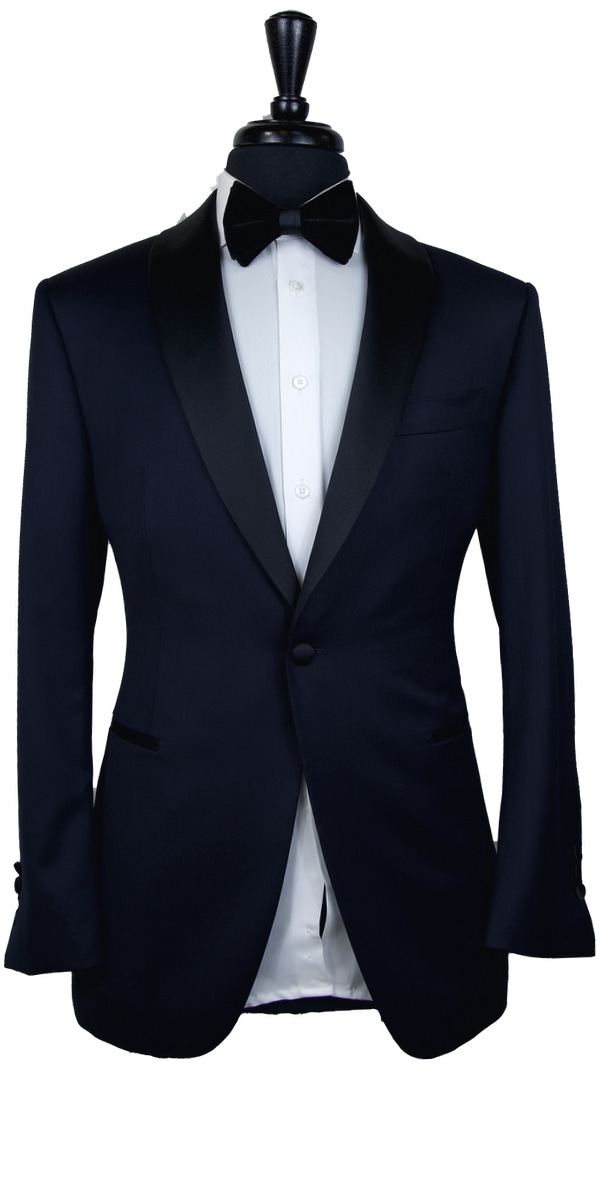 Tuxedo Laine Bleu Foncé Brillant
