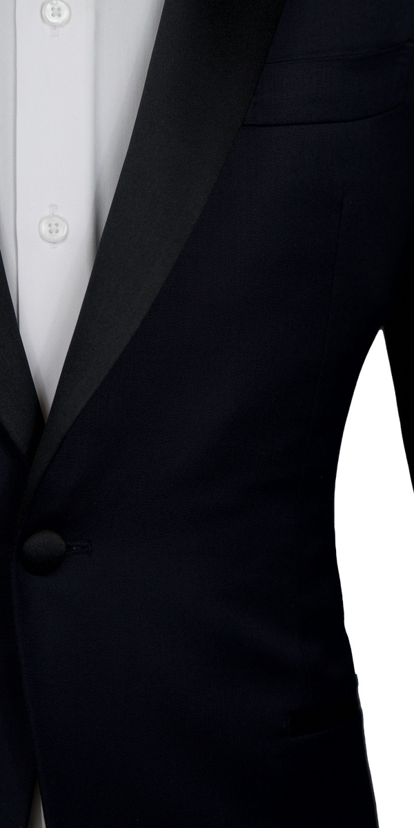 Tuxedo Laine Bleu Foncé Brillant