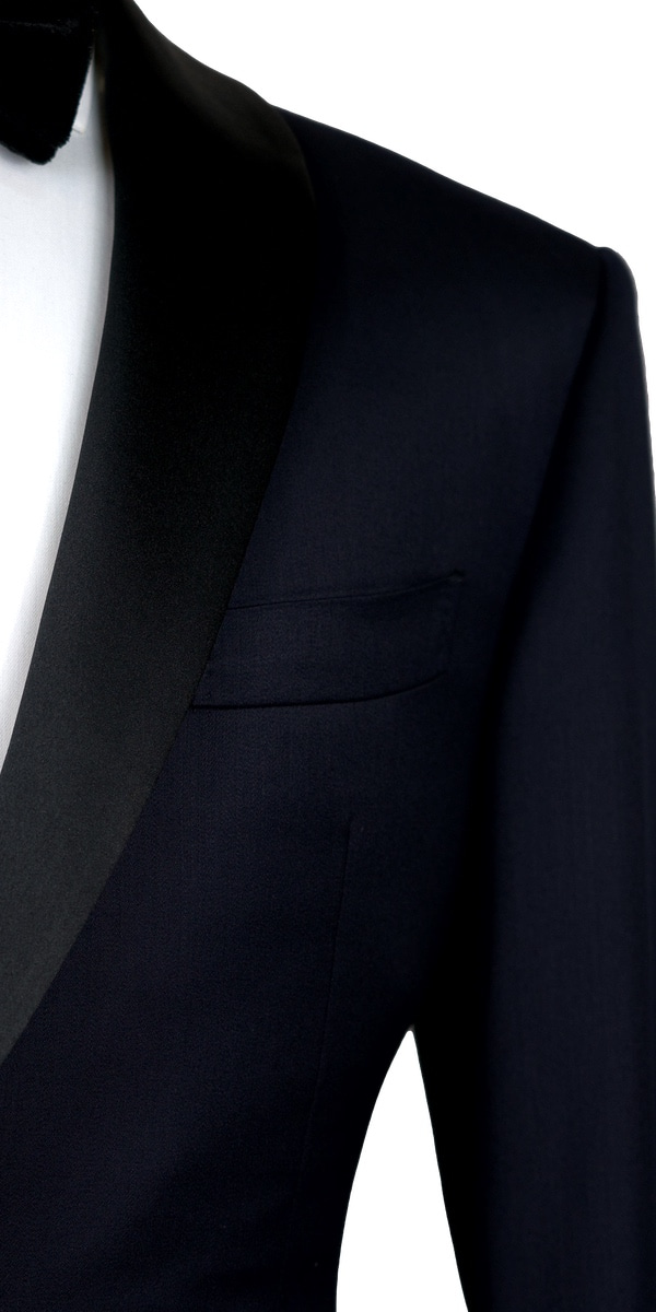 Tuxedo Laine Bleu Foncé Brillant