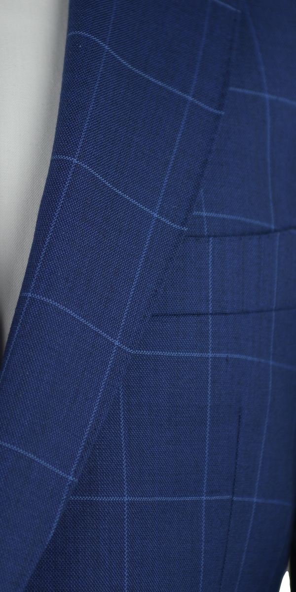 Blue Canvas Windowpane Wool Suit