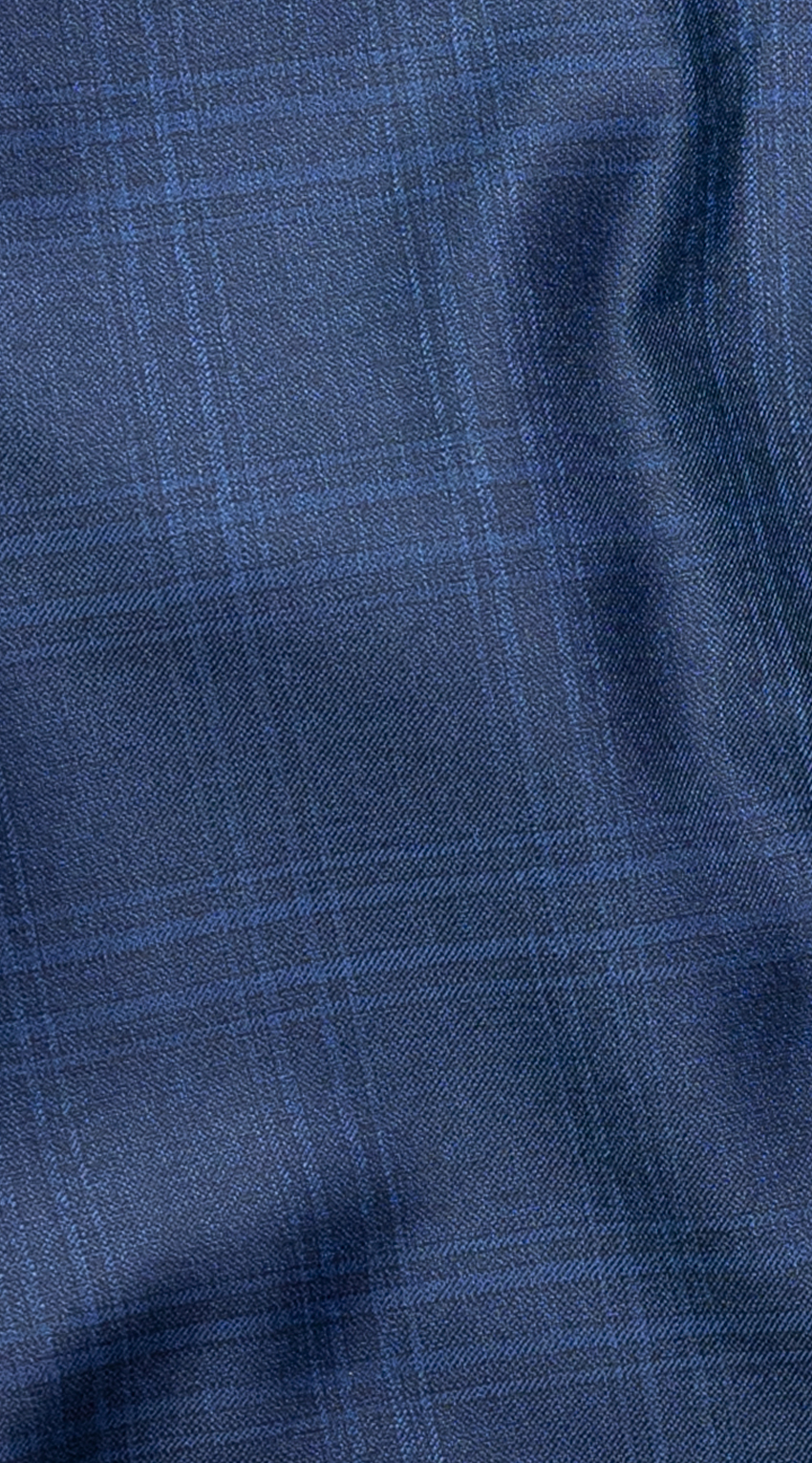 Navy Blue Check Suit by SUITABLEE