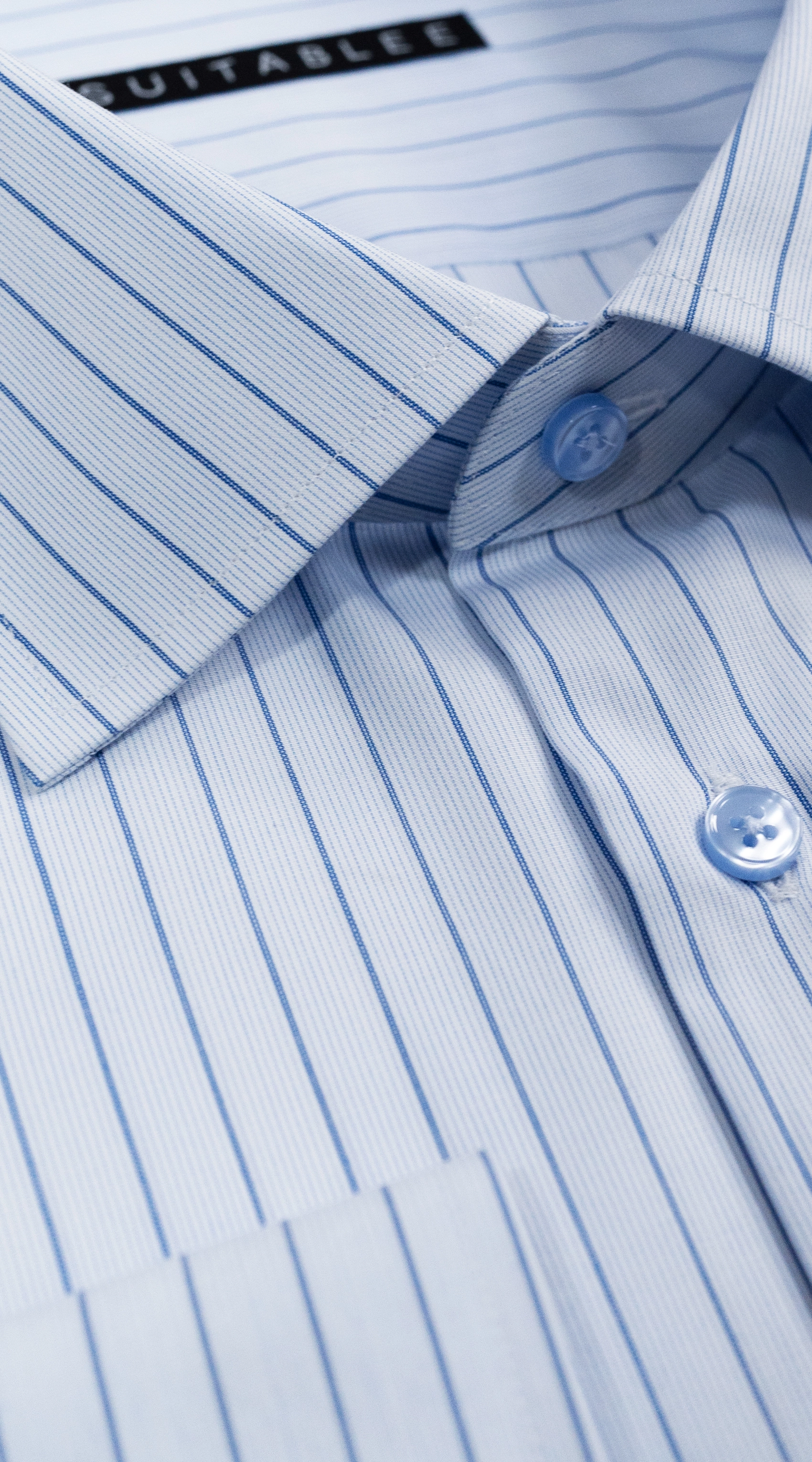 Chemise Habillée Blanche Rayures Bleues