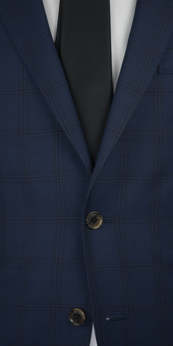Sapphire Blue Windowpane Wool Suit