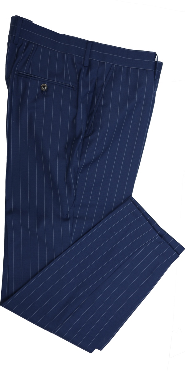 Navy Blue Pinstripe Wool Suit