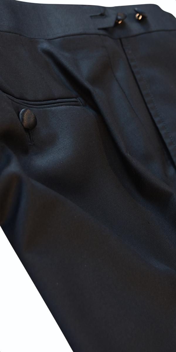Black Textured Wool Tuxedo