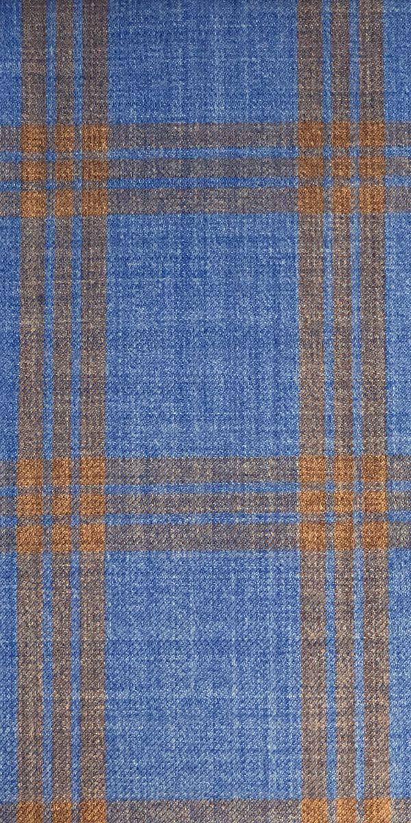 Sky Blue with Yellow Check Wool Suit