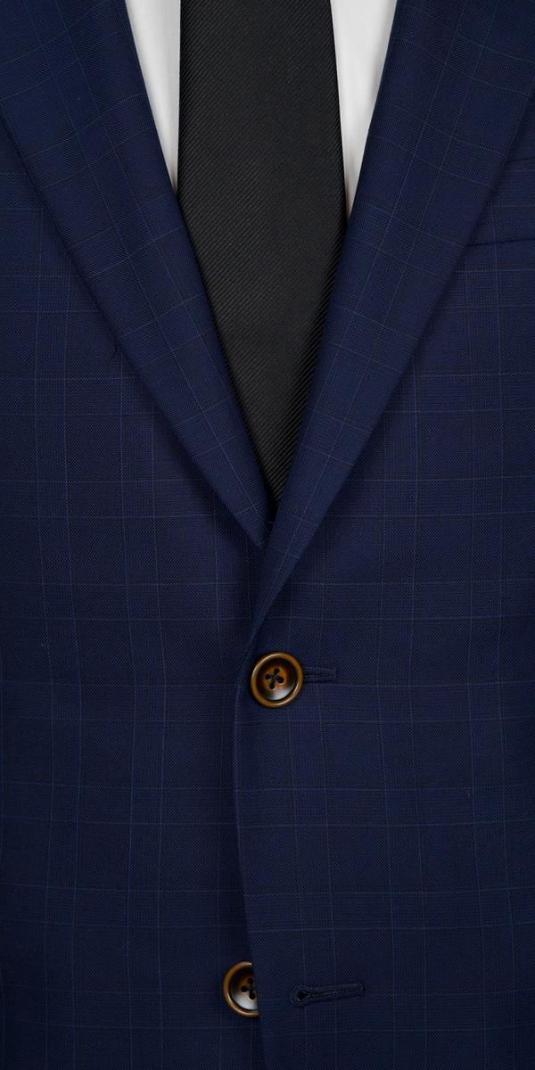 Blue Plaid Wool Suit