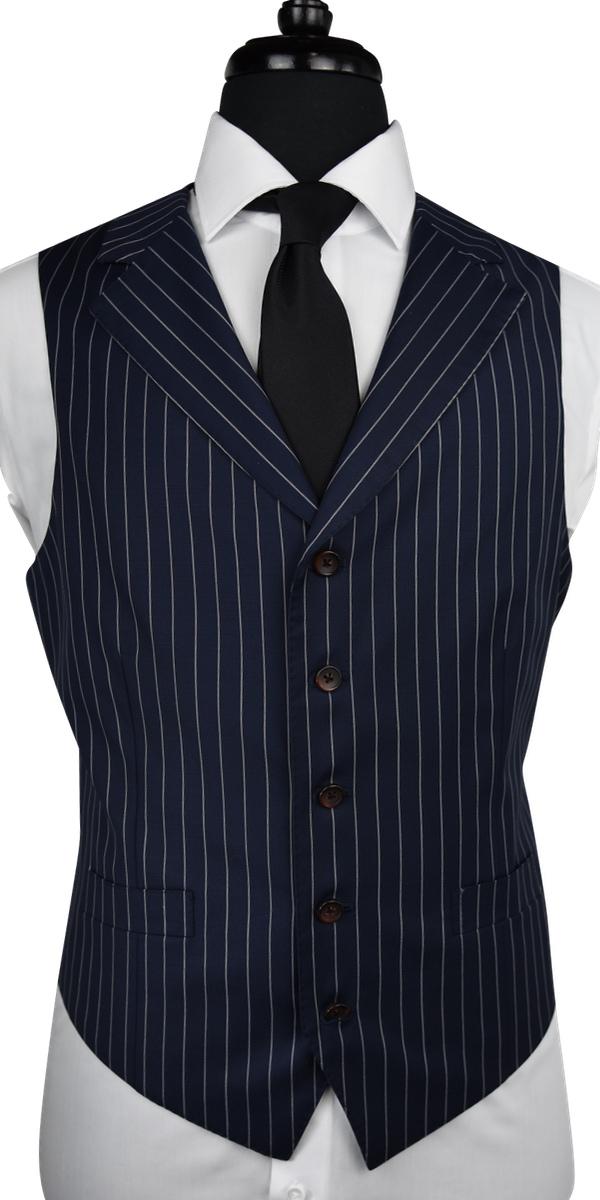 Blue Pinstriped Wool Suit