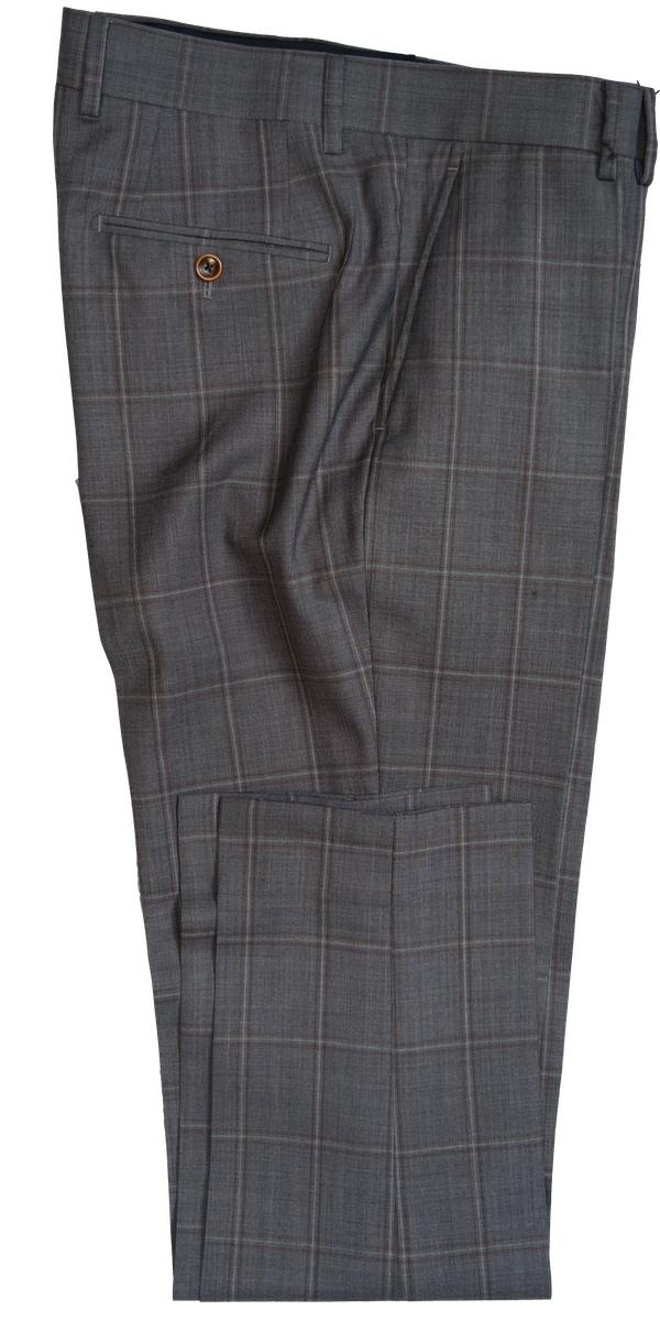 Grey with Brown Windowpane Suit