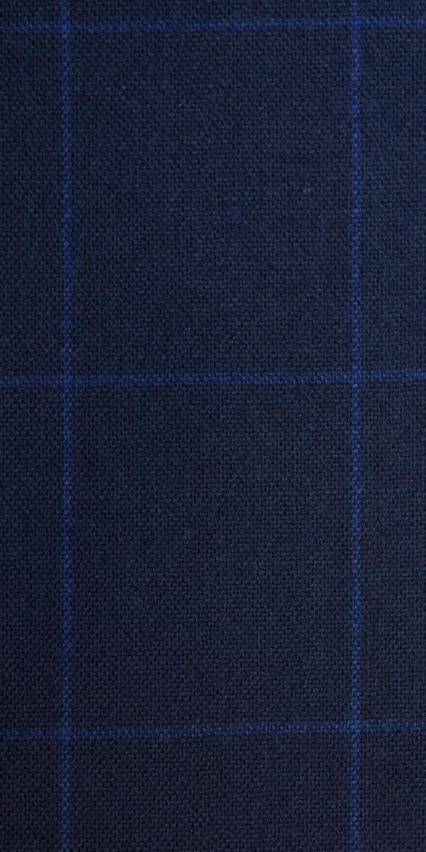 Blue Windowpane Canvas Wool Suit