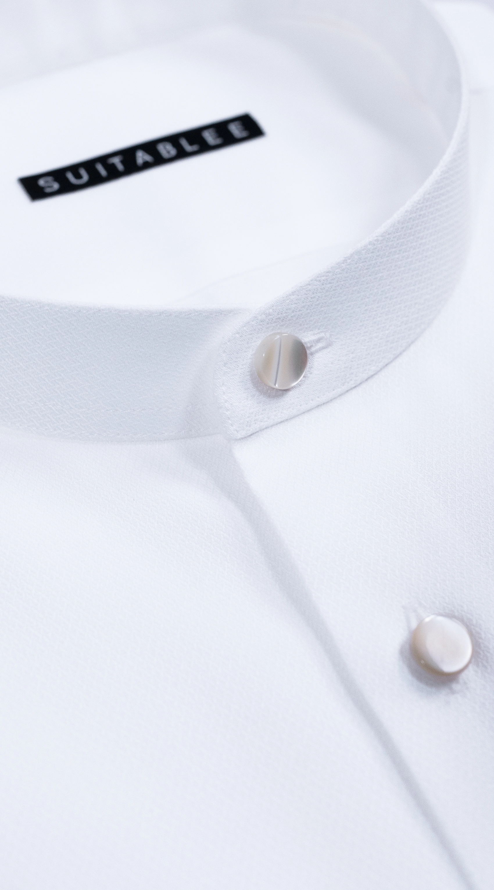 Chemise Habillée Blanche Col Mandarin