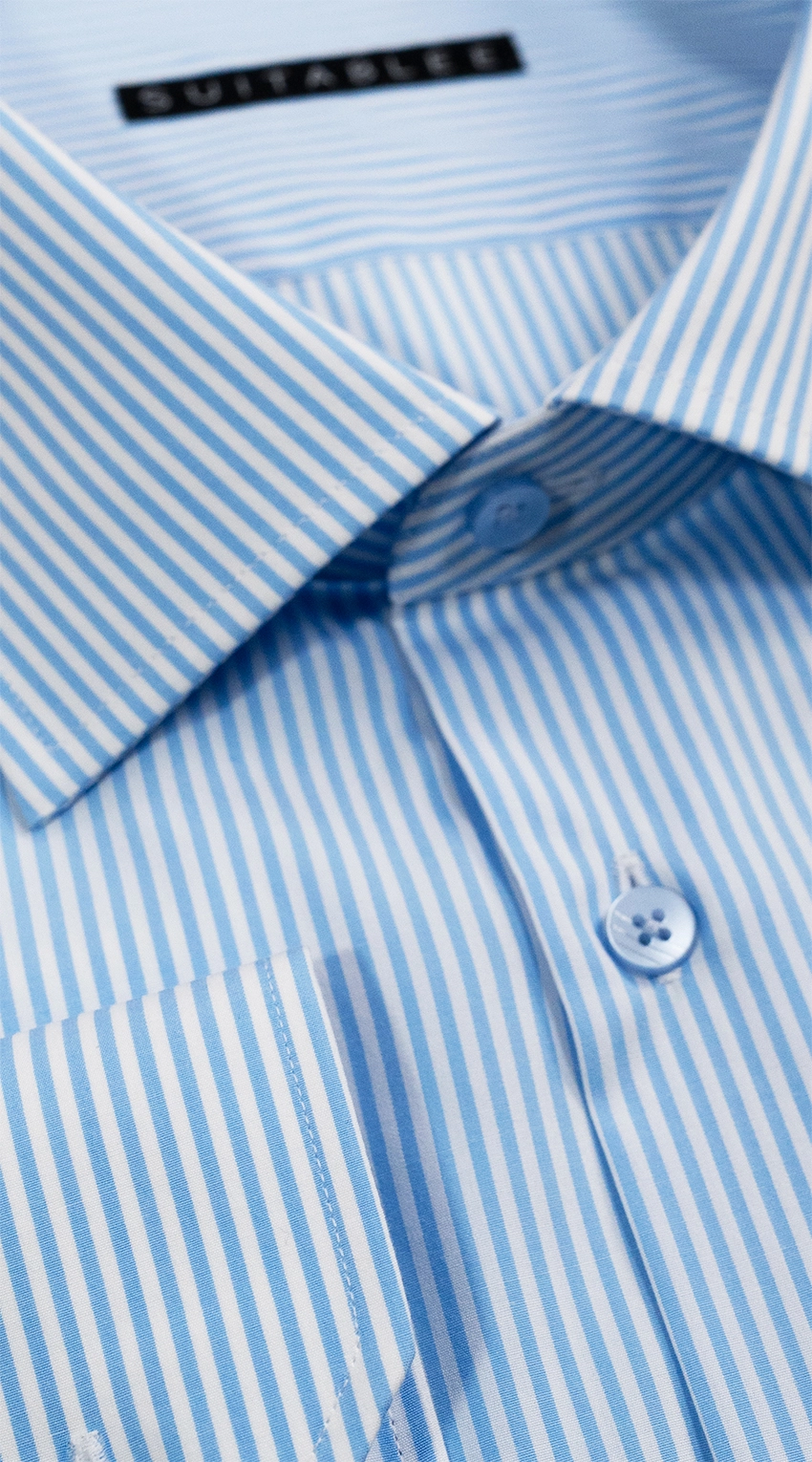 Chemise Habillée Rayures Bengal Bleu