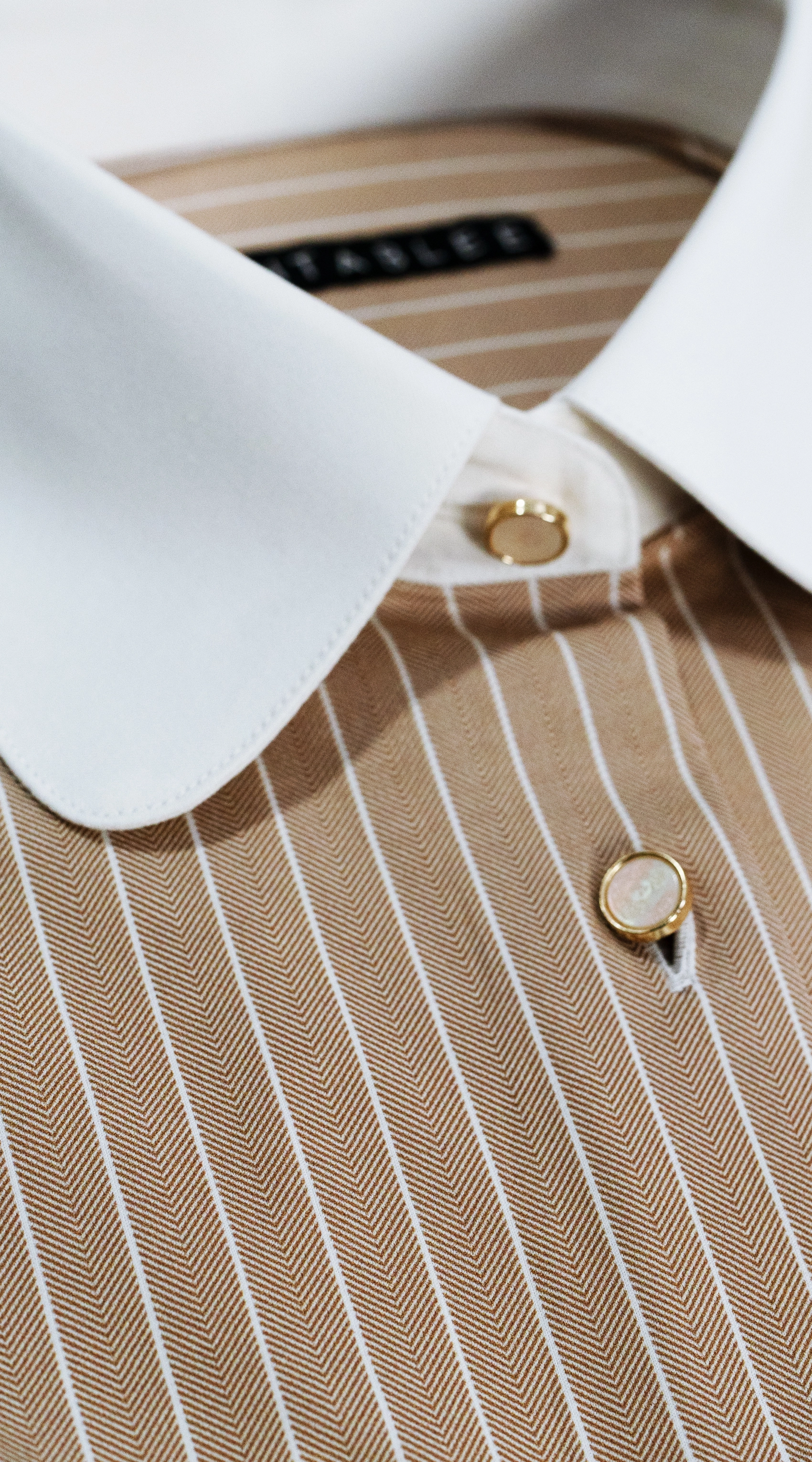 Chemise Habillee Chevron Chameau Rayures