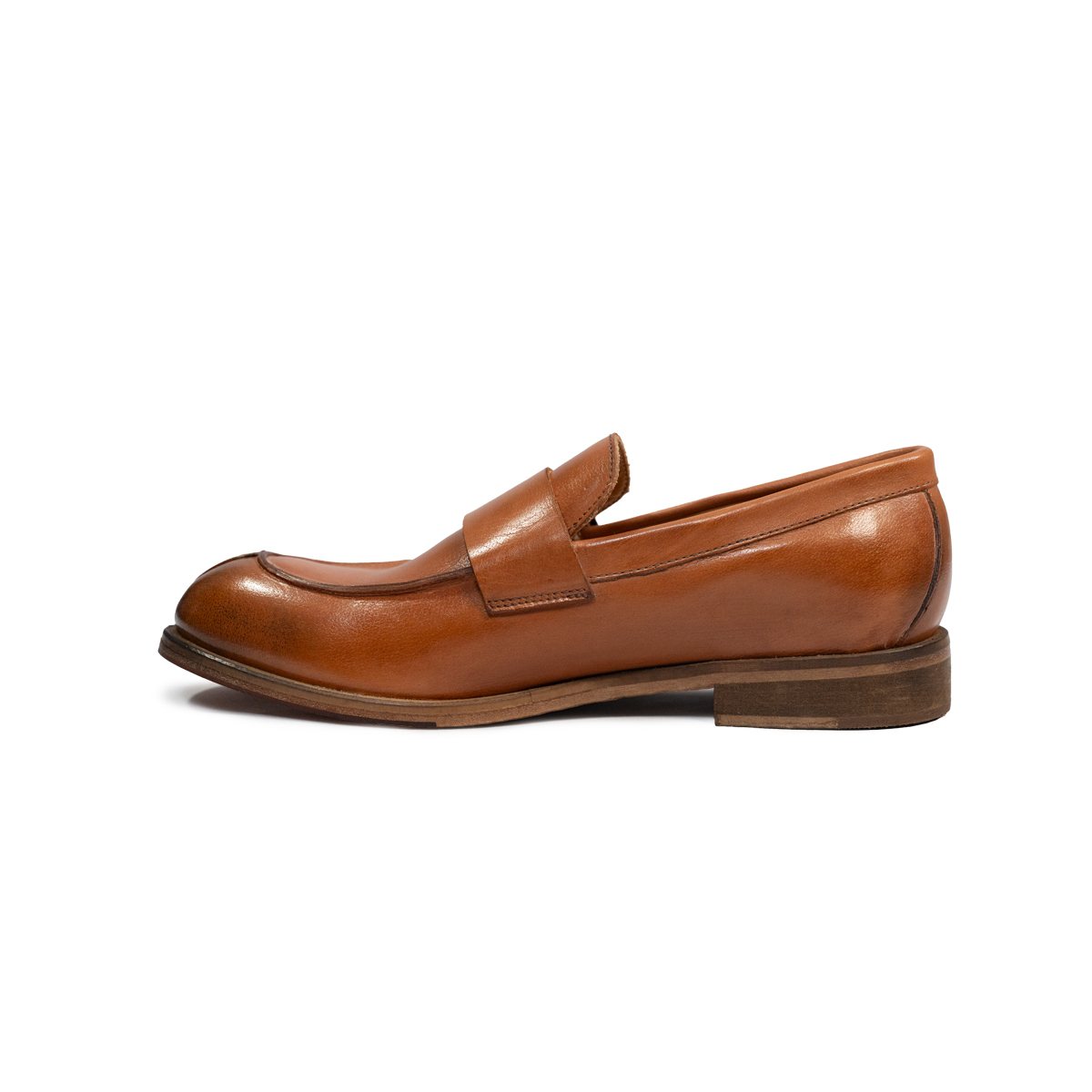 Caramel Loafer with Toe Split