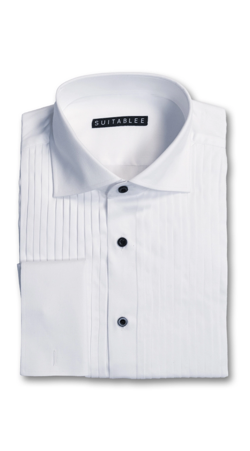 Chemise Habillée Plissée Blanche