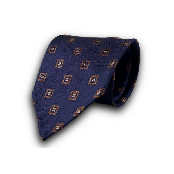 Blue Dotted Textured Silk Tie