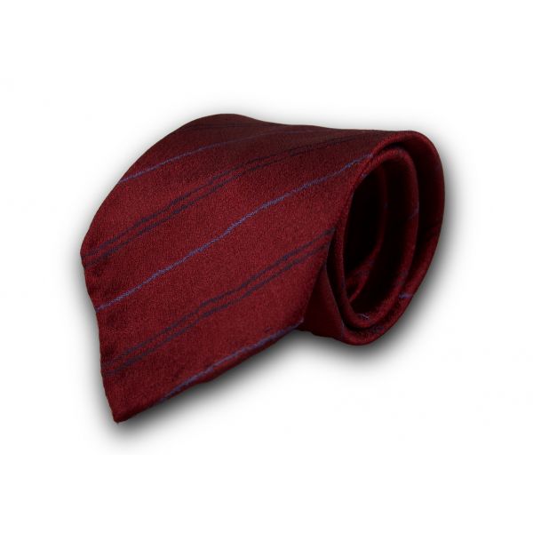 Bloody Red Striped Silk Tie
