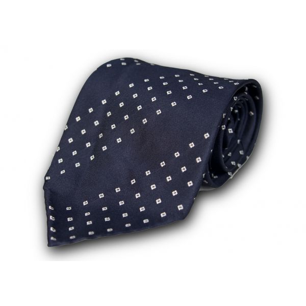 Dark Blue Foulard Silk Tie