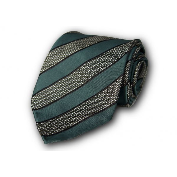 Green Striped Silk Tie
