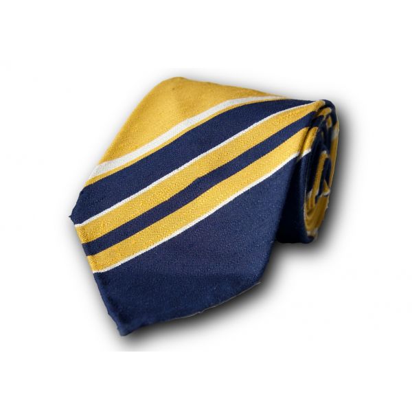 Yellow and Blue Striped Silk Tie