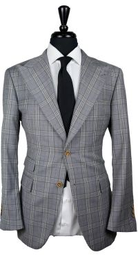 Gray Windowpane Wool Suit