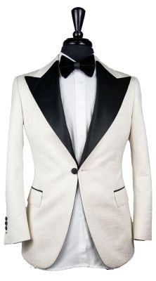 Cream Jacquard Textured Tuxedo