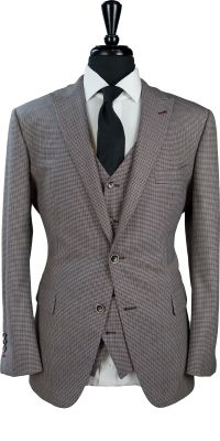 Tanned Houndstooth Wool Suit