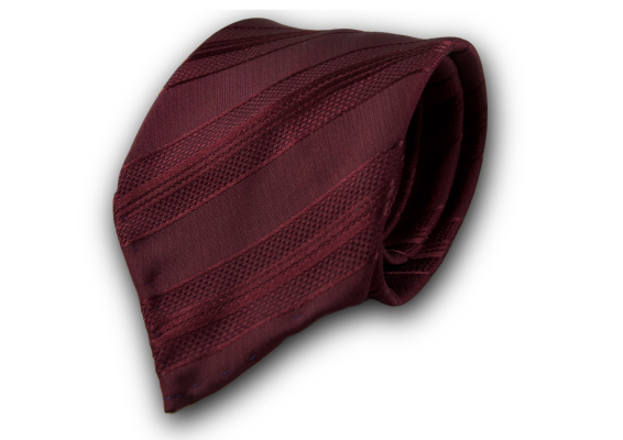 Burgundy Textured Striped Silk Tie