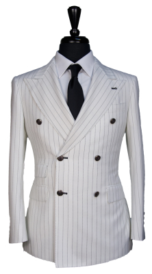 Ivory Pinstripe Wool Suit