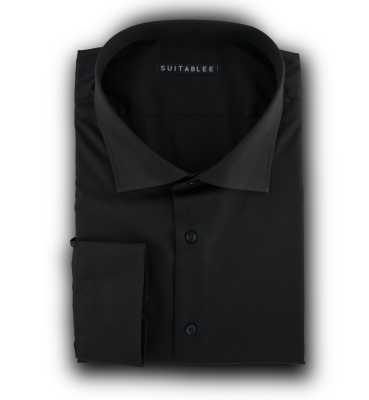 Black Poplin Dress Shirt