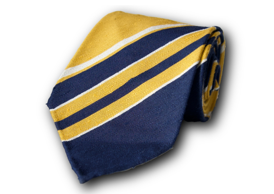 Yellow and Blue Striped Silk Tie