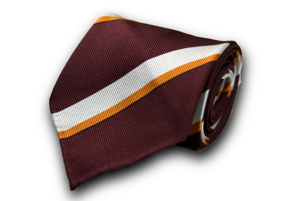 Burgundy Striped Silk Tie