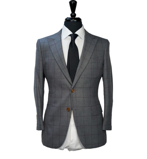 grey suit with lines