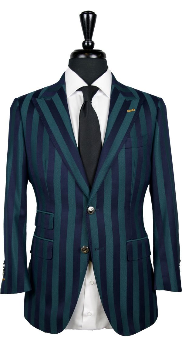 Green and Blue Stripe Suit