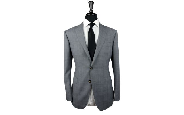 Grey Prince of Wales Wool Suit