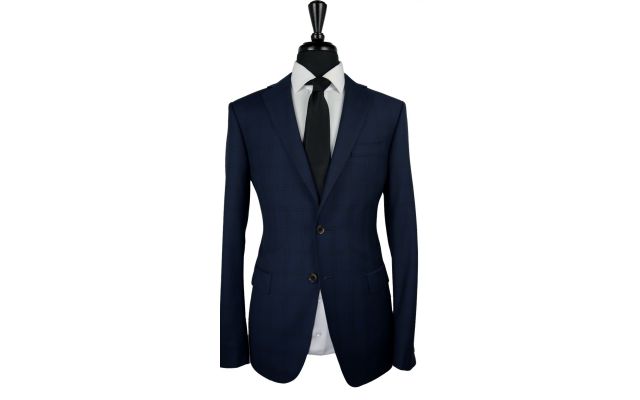 Sapphire Blue Windowpane Wool Suit
