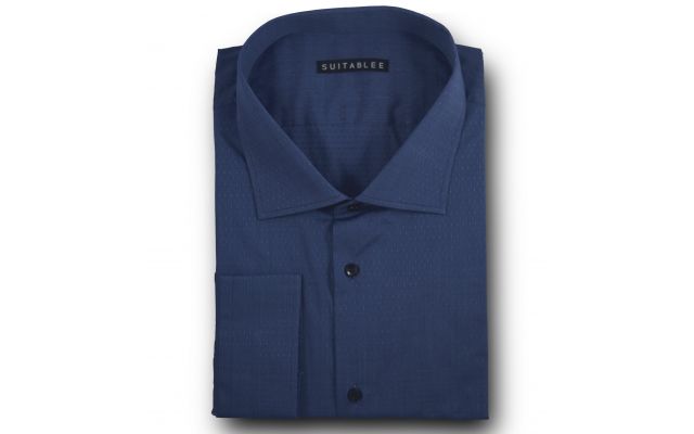 Blue Dotted End-on-End Dress Shirt