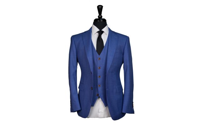 Neon Blue Wool Suit