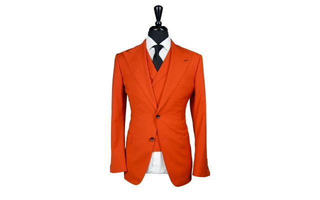 Blaze Orange Wool Suit